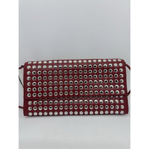 LOEFFLER RANDALL Charlee studded leather small shouder bag - WINE (Defective) - Picture 6 of 11